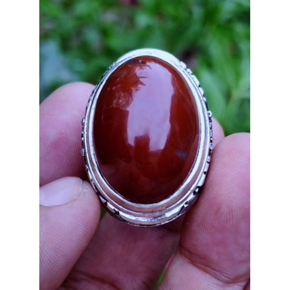 Cincin Batu Akik RED JASPER ATI AYAM BISORI TERNATE Asli batuan alam bukan sintetis bukan yaman phyr