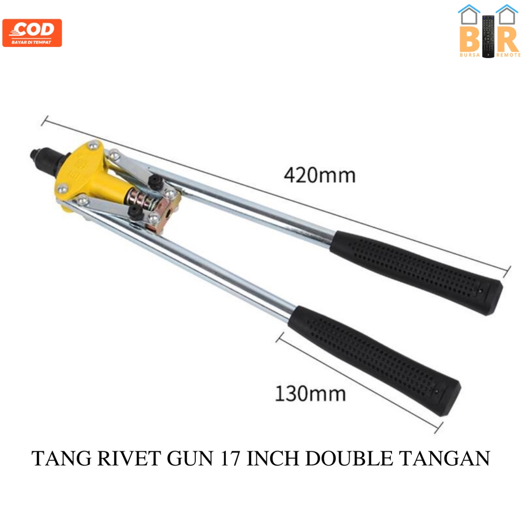 Tang Rivet Gun 17 Inch Tembak Paku Alat Perkakas Bantu Pasang Ripet Baut Hand Riverter Riverting Nut Nuts Guns Manual Non Slip