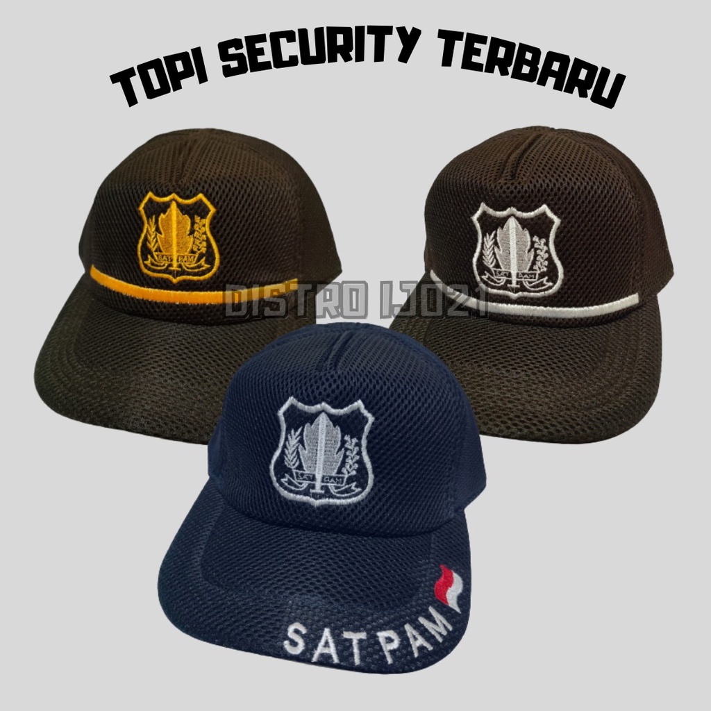 GROSIR!! TOPI SECURITY SATPAM COKLAT HITAM BIRU/NEVY LOGO WING MURAH COD