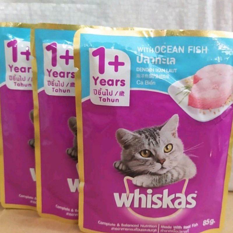 1 Box isi 24 Whiskas sachet Ocean fish 85gr / wet food