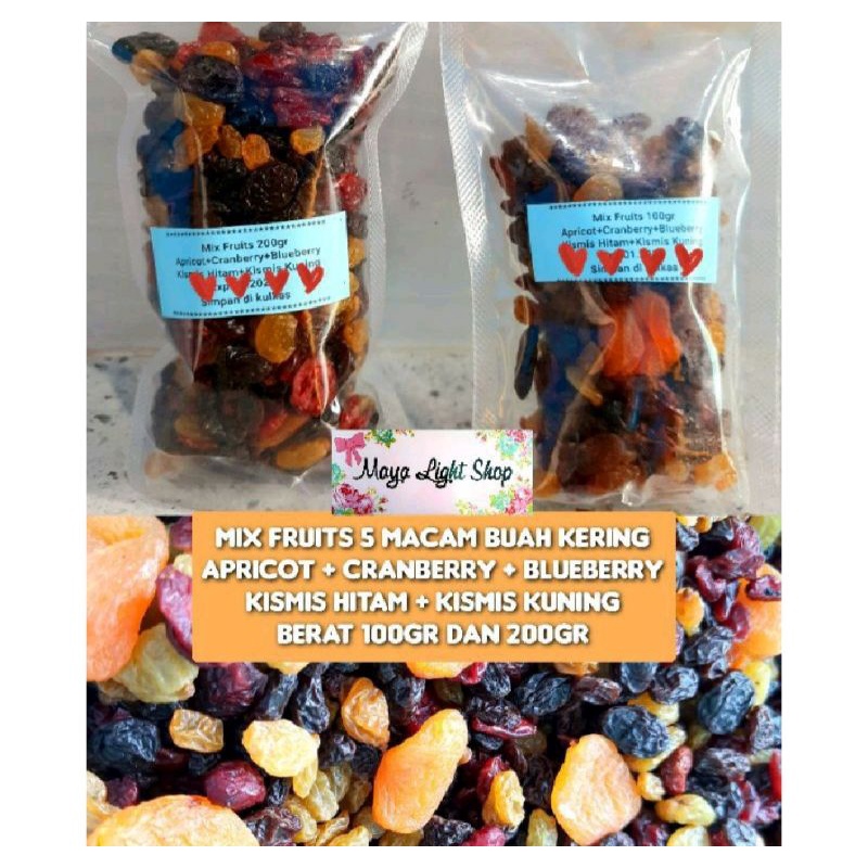 

Mix fruit dry fruit isi 200gr buah kering manisan buah cemilan sehat diet kismis halal enak