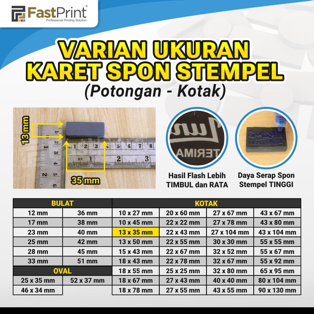 Karet Busa Spon Bahan Stempel Potongan Model Kotak 13x35MM