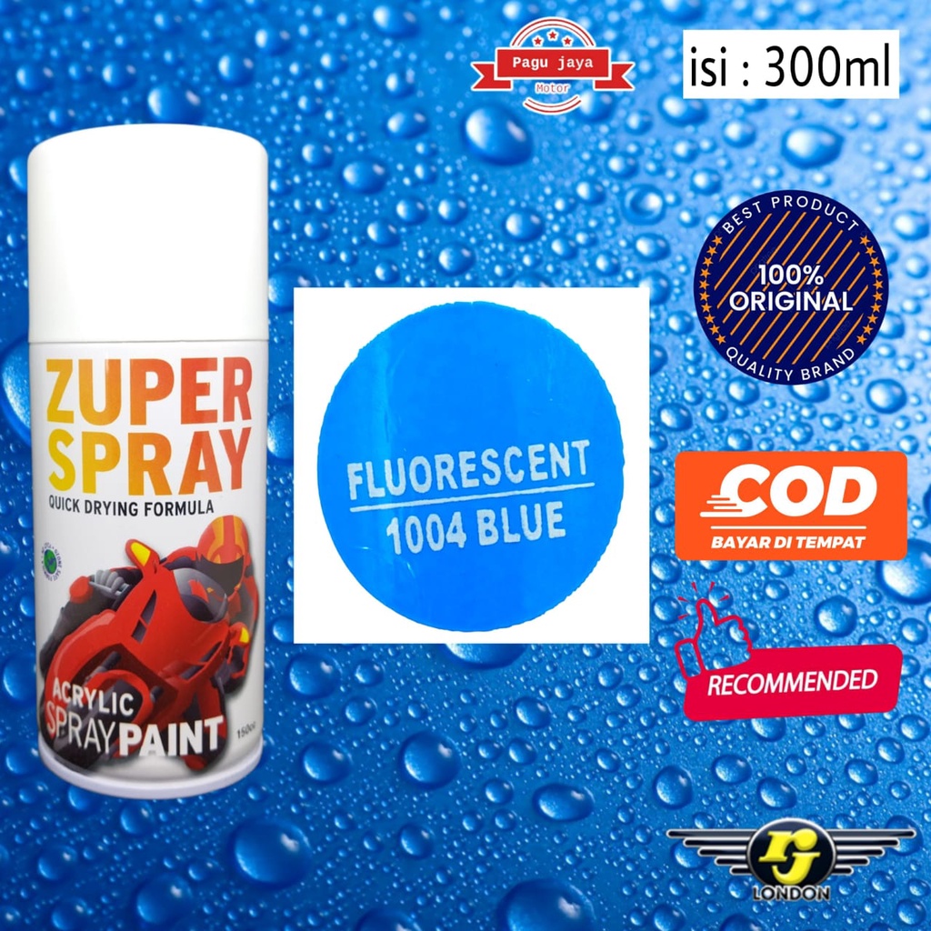 rj london 300cc fluorescent blue biru stabilo zuper spray cat semprot pilox pilok spray paint