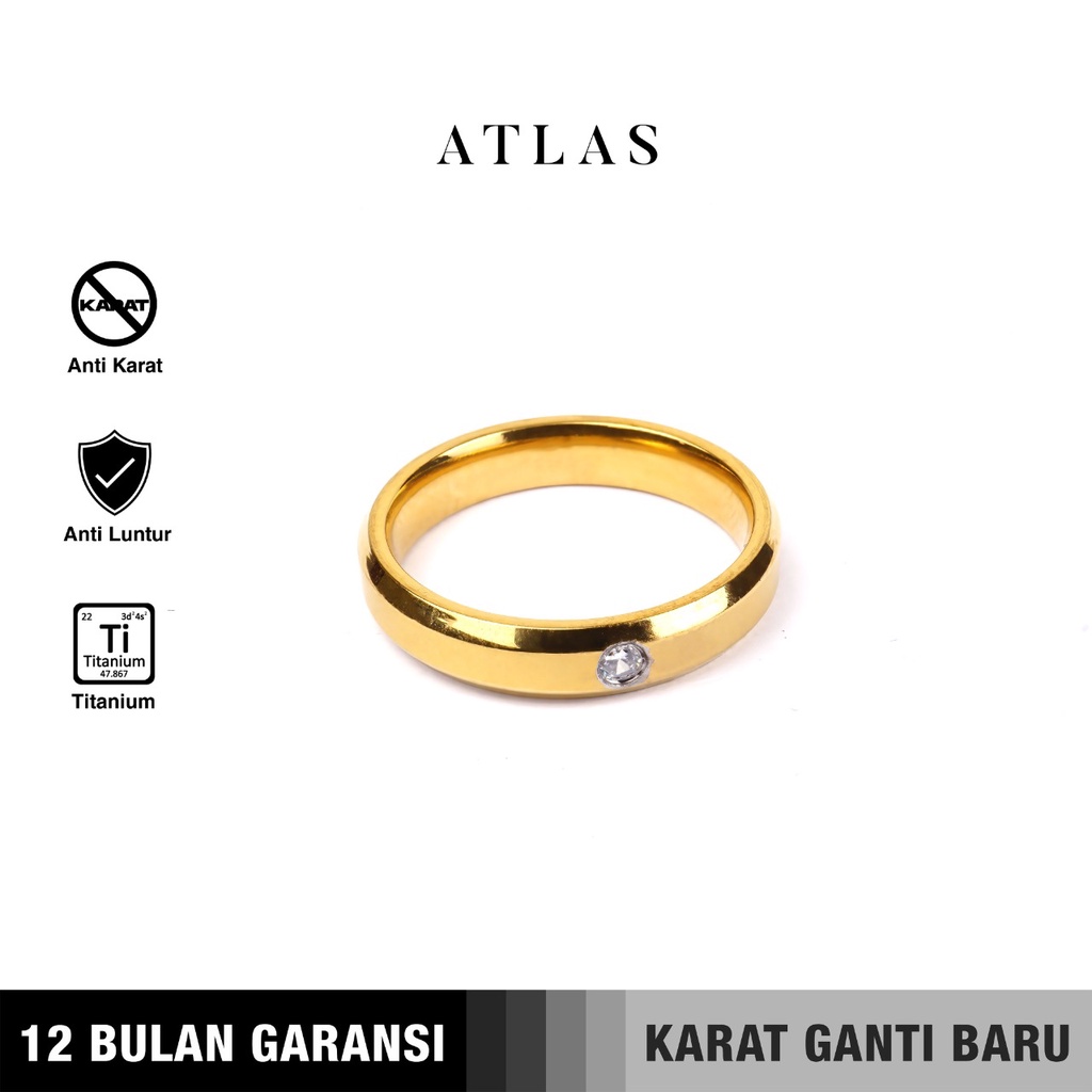 Emrys Simple Ring ATLAS Real Titanium Anti Karat Cincin Titanium Pria Wanita