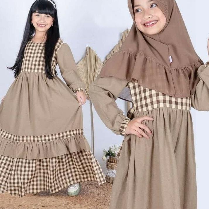 Paling Dicari Baju gamis anak perempuan putih polos kid set hijab khimar modern murah 1 2 3 4 5 6 7 