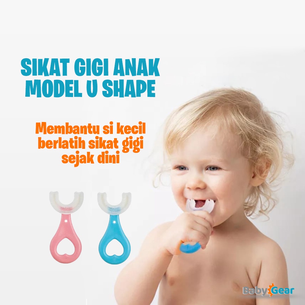 Sikat Gigi Anak Balita Model U Bahan Silikon Usia 2-6 Tahun