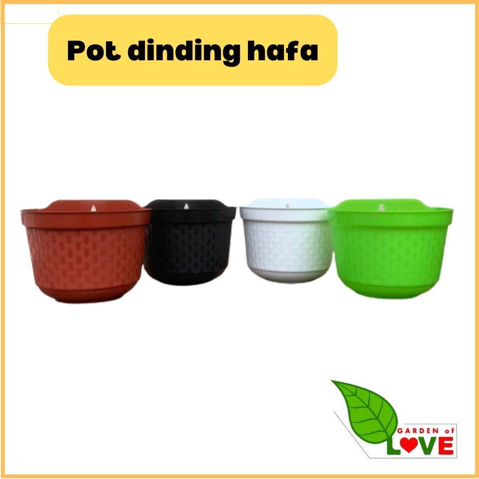 Pot Dinding Cantol Hafa 20 Cm Putih Hitam MerahBataTerracota Merah Coklat Pot Dinding Tempel Dekoras