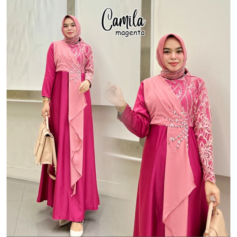 CAMILA Gamis pesta muslimah gaun wisuda gamis kondangan