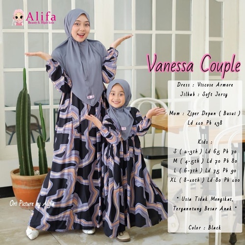 gamis sarimbit couple terbaru mom kids gamis set ibu anak vanessa ori alifa dress sarimbit ibu anak