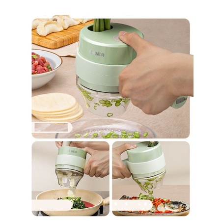 JY SS33 Set Mesin Pemotong Sayuran 4 in 1  Food Chopper Electric Handheld Cooking Hammer USB Charging / Vegetable Cutter Blender Multifungsi