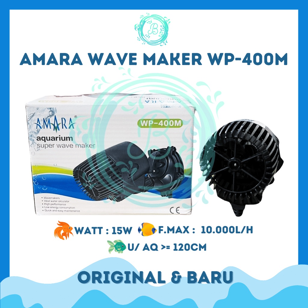 Sobo Amara WP-400M Aquarium Super Wave Maker Kolam Akuarium Aquascape Alat Mesin Pembuat Arus Ombak 