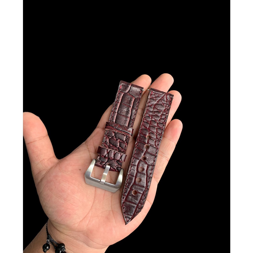STRAP TALI JAM TANGAN KULIT ASLI MOTIF KULIT BUAYA