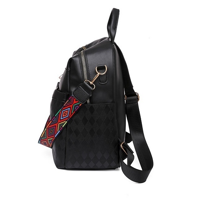 TAS RANSEL WANITA IMPORT KULIT HITAM VANESSA GENDONG BACKPACK PREMIUM SEKOLAH PUNGGUNG KULIAH KERJA MURAH TA666B5 REMAJA KEKINIAN CEWEK BATAM