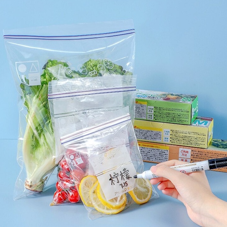 Kantong Plastik ZIPLOCK - Tempat Penyimpan Makanan - Kantong Plastik Sayuran - Plastik Klip