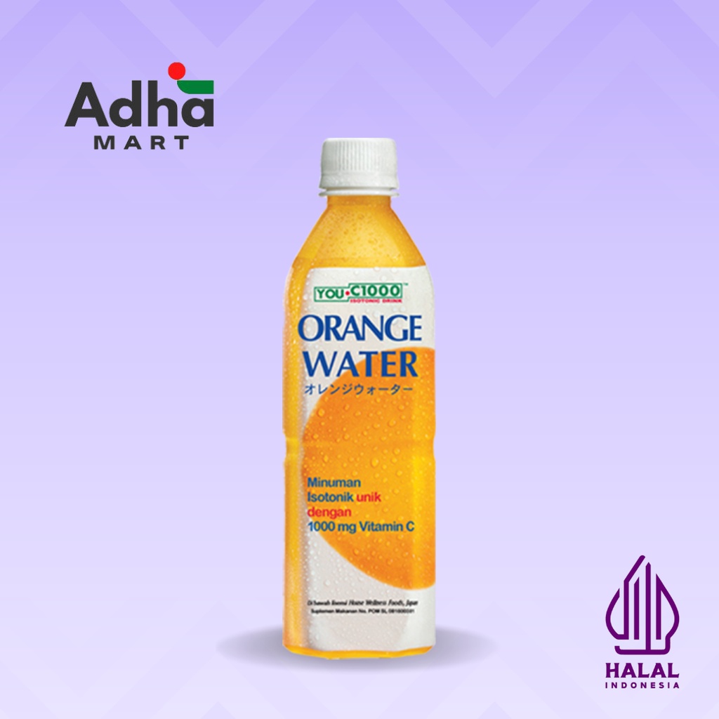 

ADHA MART YOU C1000 Orange Water Isotonik Drink Vitamin C Jeruk 500 ml