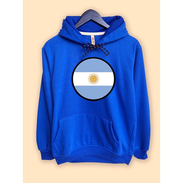 Jaket Hoodie Pullover CAMOE Argentina Flag Bendera Argentina