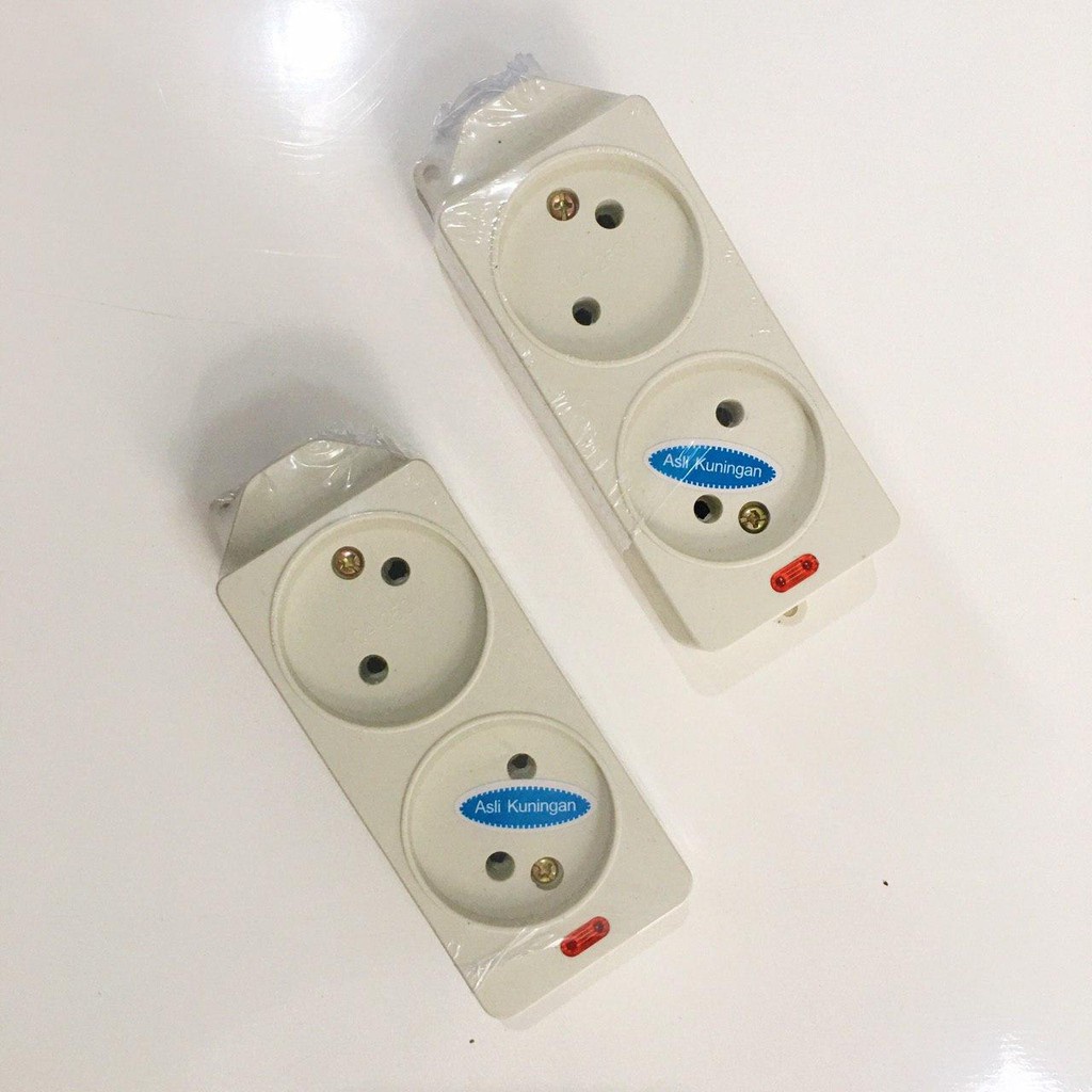 Stop Kontak Gepeng Pipih Lubang 2 Dutron 10A SNI 10 A