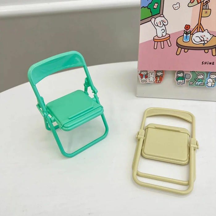 Jikialiang - Folding Holder HD-04 Miniatur Kursi Stand Holder HP/Varian Kursi Lipat/Untuk Dekor Packing Plastik