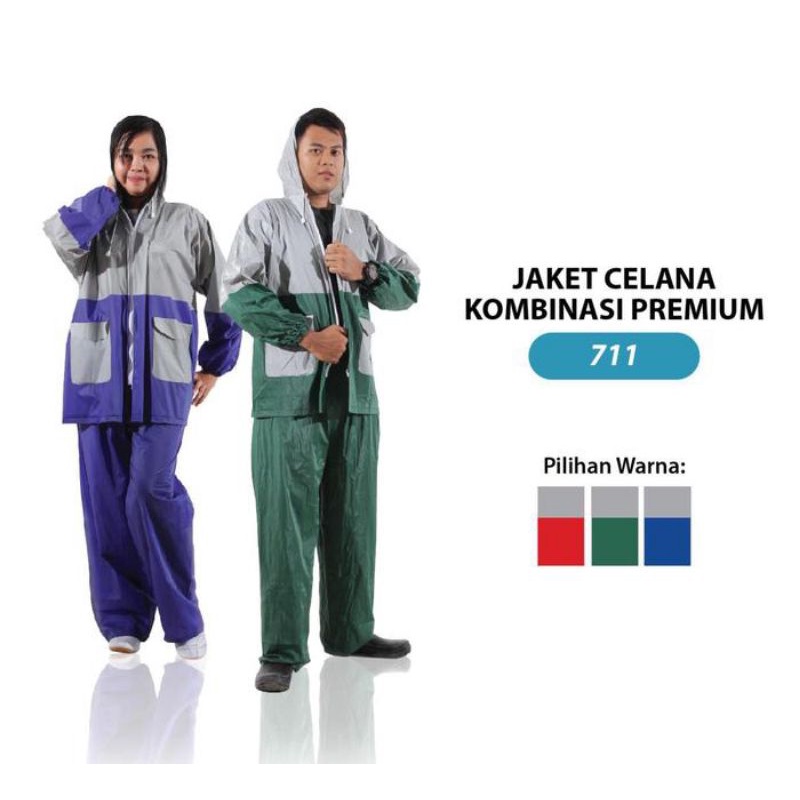 Jas Hujan Setelan Celana Pria Dan Wanita Unisex Dewasa Remaja Mantel Ujan Cowok Bahan PVC Tebal Warna Army Navy Biru Hitam Silver Abu Tidak Rembes Model Terbaru Kekinian Original