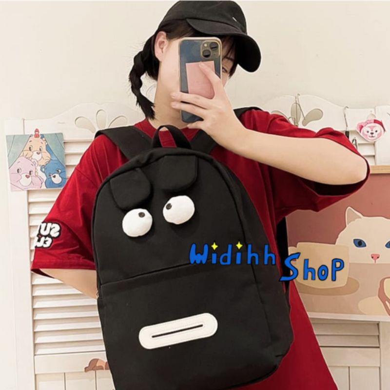 [FREE CUTE PIN] Tas Ransel Motif Mata Lucu / Tas Sekolah anak / Tas Ransel Import / Tas sekolah perempuan / Tas Sekolah Lucu / Tas Ransel Pink