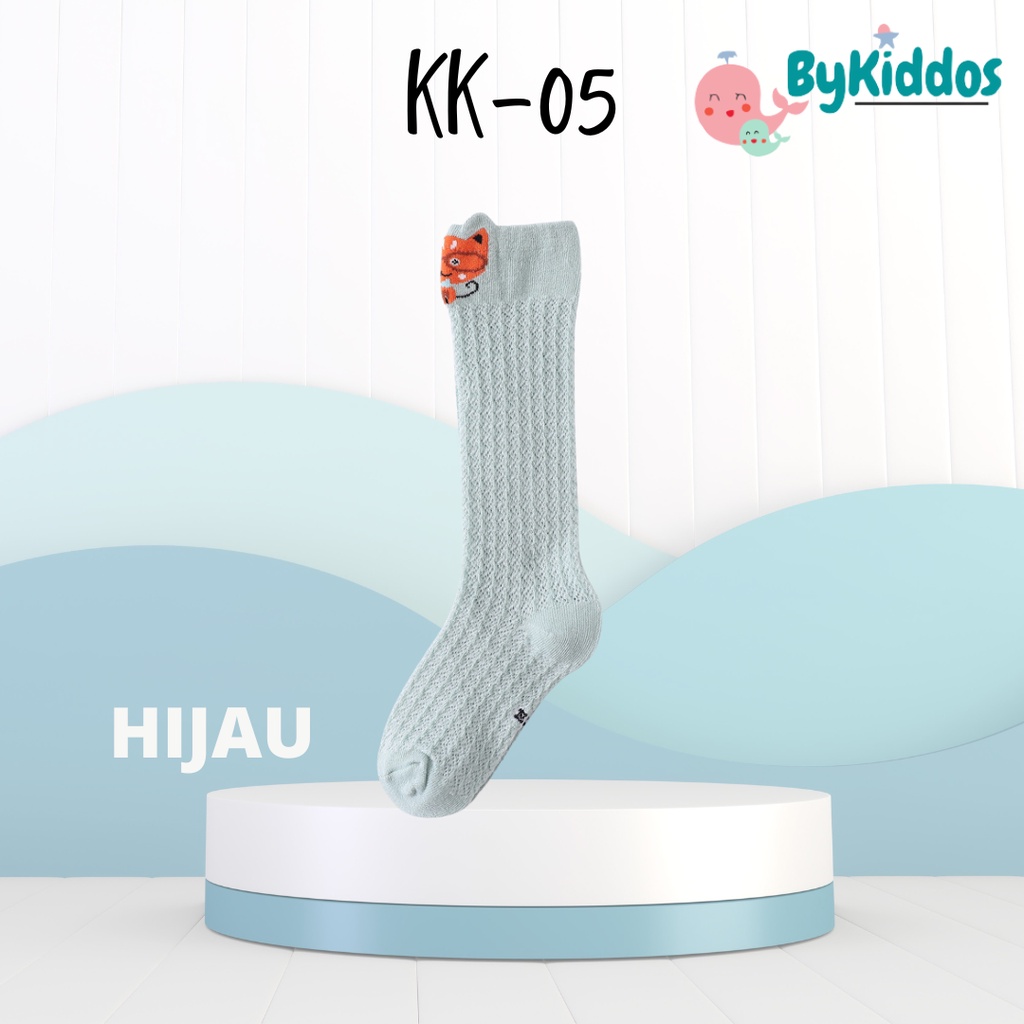 ByKiddos - Kaos Kaki Bayi Panjang Karakter Hewan Kaos Kaki Anak Perempuan Laki Laki Motif Animal Lucu Bahan Jaring Baby Socks Kids