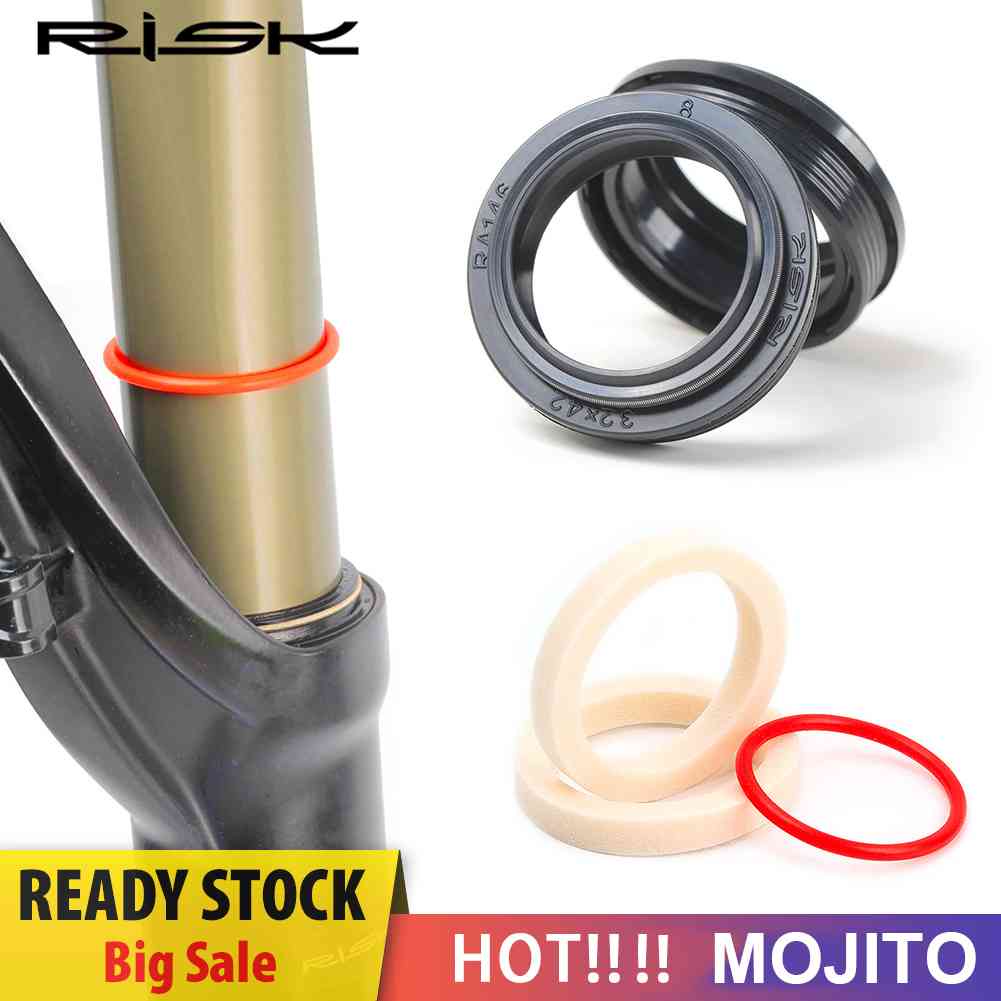 Risk Set Ring Segel Oli Fork Depan Sepeda Gunung Bahan Busa Spons Anti Debu Ukuran 32mm