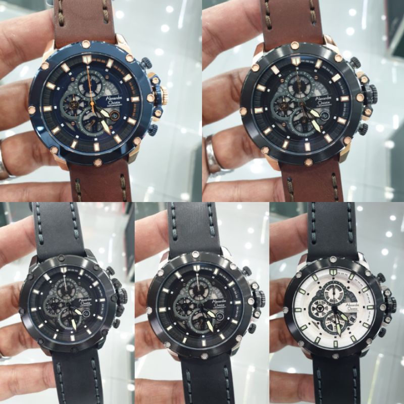Jam Tangan Alexander Christie 6416 / 6564 AC 6416 / 6564 Tali Kulit & Stainless Baterai Original d4.