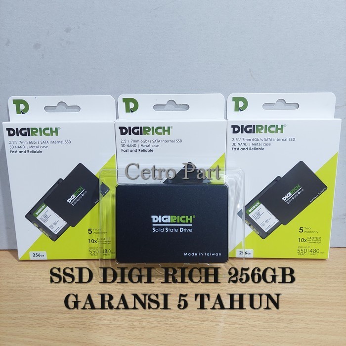 SSD DIGI RICH 256GB 2.5 Inch / 7mm SLIM 6.0Gb/s SATA 3 Internal SSD