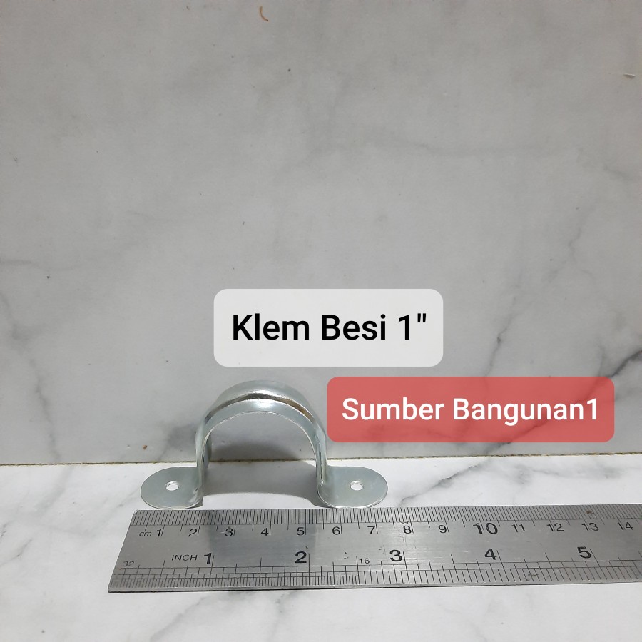Klem Besi 1" Galvanis penjepit penahan pipa pralon 1 inch
