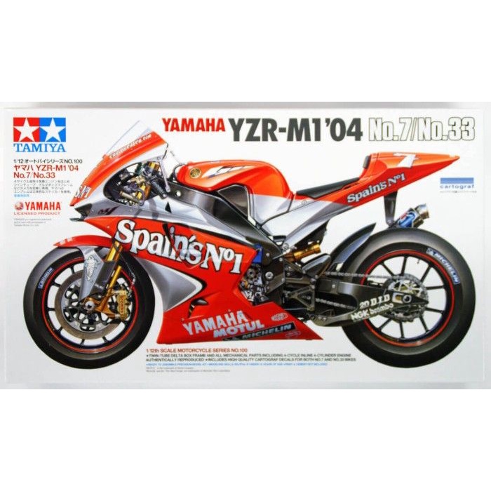 Tamiya 1/12 Yamaha YZR-M1 '04 No.7/33 Carlos Checa - Moto GP