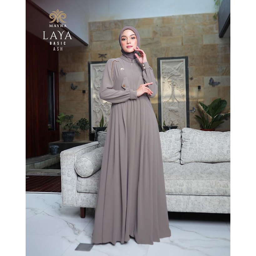 MAYRA BASIC DRESS GAMIS LAYA | LINING BABYDOLL ARMANY | RISLETING DEPAN BELAKANG-3