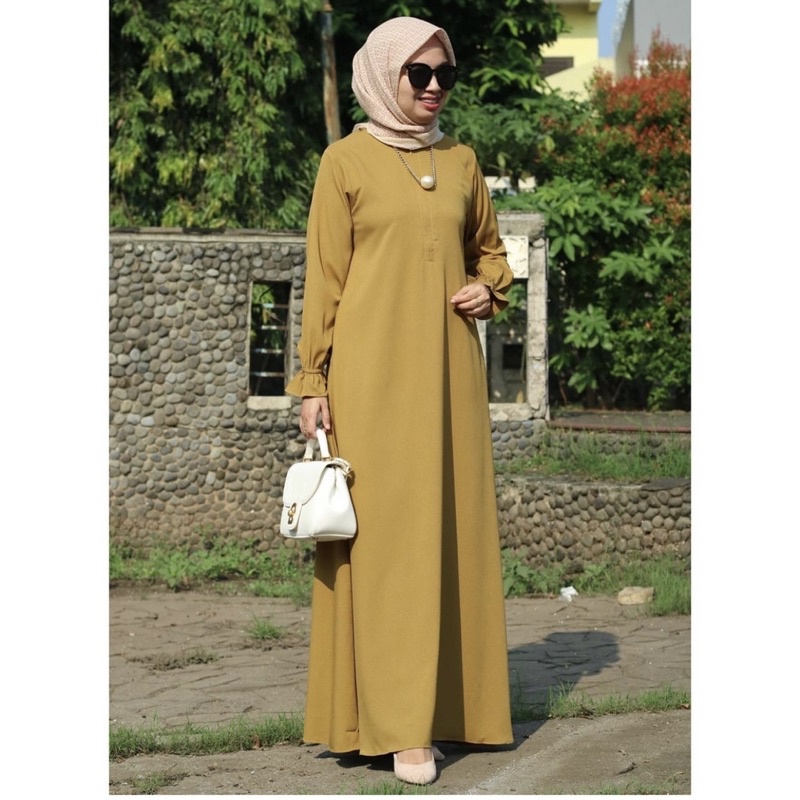 hafsah dress gamis polos simpel elegan Muslim