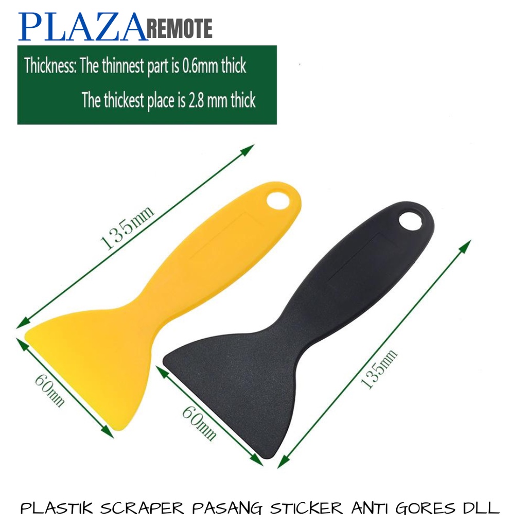 SCRAPER PLASTIK PERATA UNTUK PASANG STICKER ANTI GORES HP DLL HITAM 130X60MM