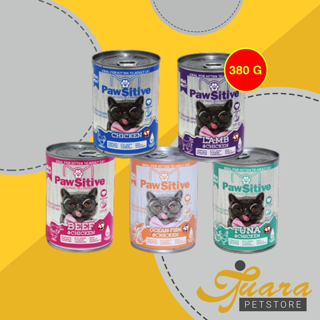 Pawsitive Makanan Basah Wet Food Anak Kucing Dewasa Kaleng 380Gram