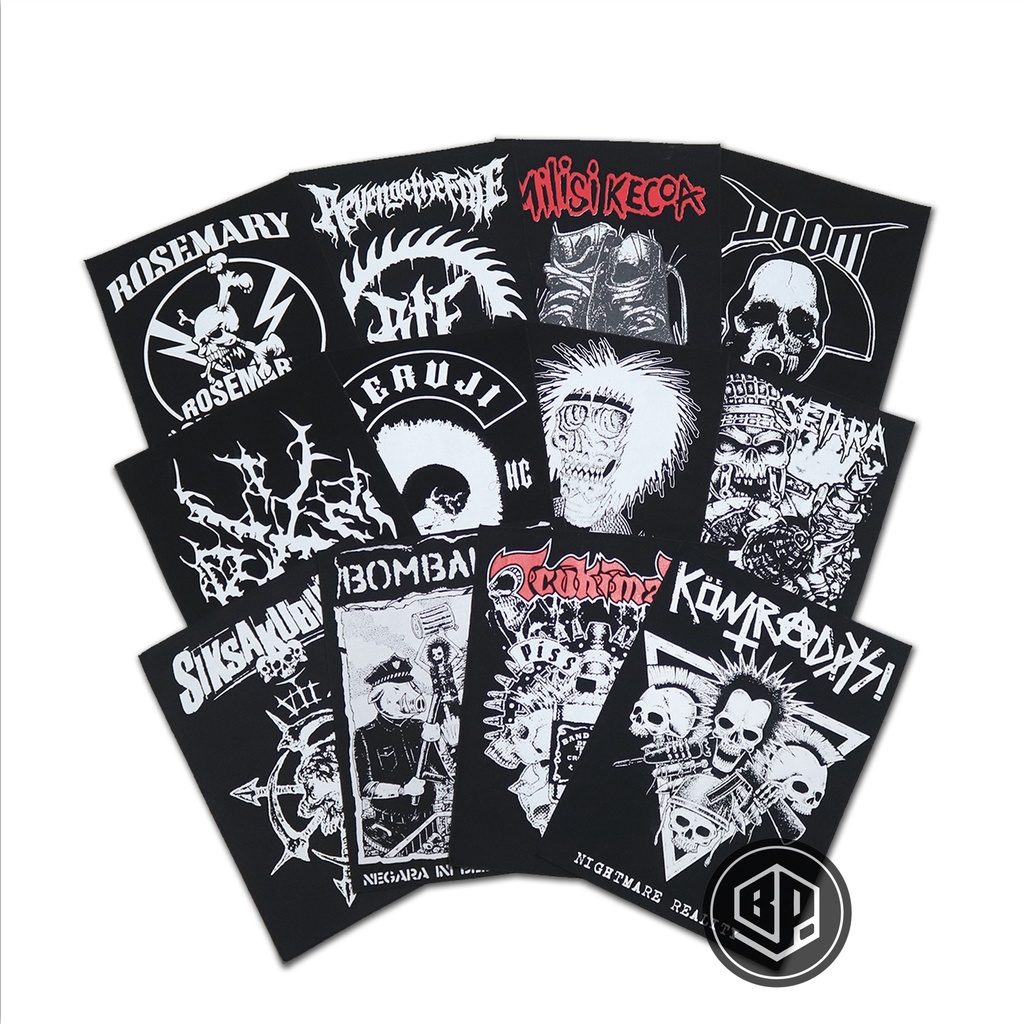 Backpatch Sablon Ukuran Besar/Patch Punggung Jahit Musik Punk Keren