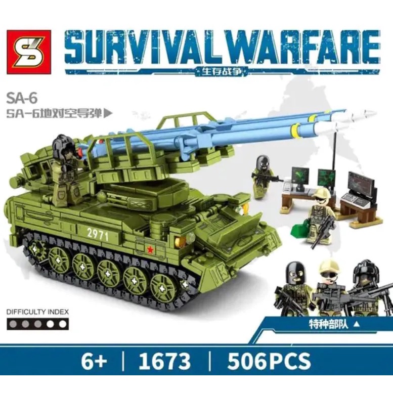 Brick SY 1673 SA-6 Surface to Air Missiles Tank Survival Warfare