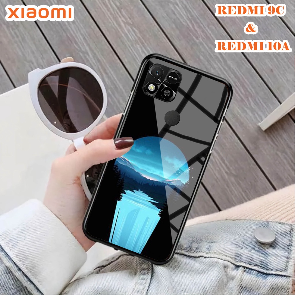 Softcase Glass Kaca REDMI 10A & REDMI 9C - Case Handphone REDMI 10A & REDMI 9C [T72].