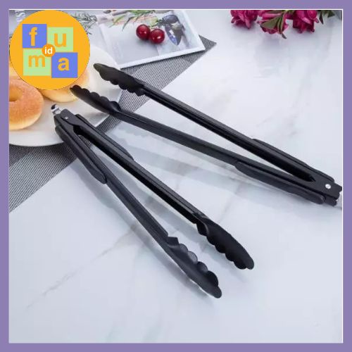 Capitan Jepitan Hitam Penjepit Hitam Makanan Kue Gorengan Mie Stainless Steel / capitan serbaguna