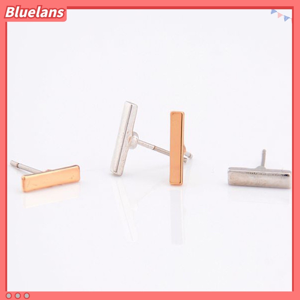 Anting Stud Bentuk T Bar Bahan Alloy Untuk Pria Dan Wanita