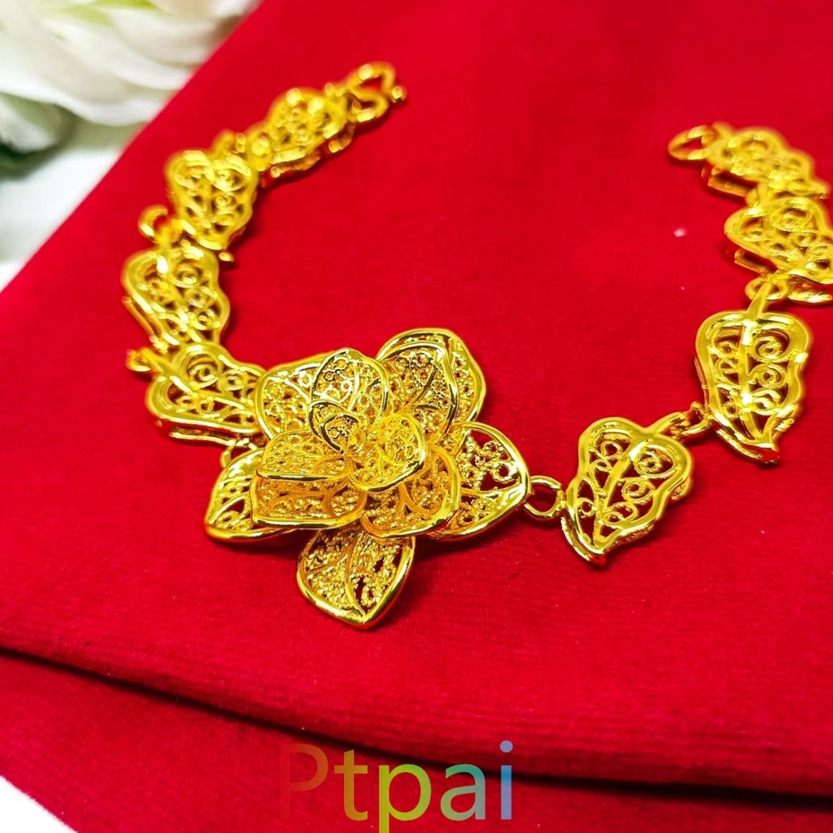 Gelang Tangan Bunga Terbaru xuping lapis Emas 24k fashion perhiasan