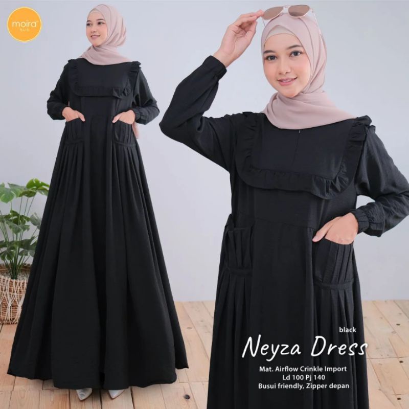 NEYZA DRESS CRINKLE AIRFLOW PREMIUM/GAMIS MUSLIMAH BUSUI FRIENDLY/FASHION WANITA MUSLIM VIRAL KEKINIAN M L XL/DRESS CRINKLE IMPORT/FAR MOSLEMSTORE