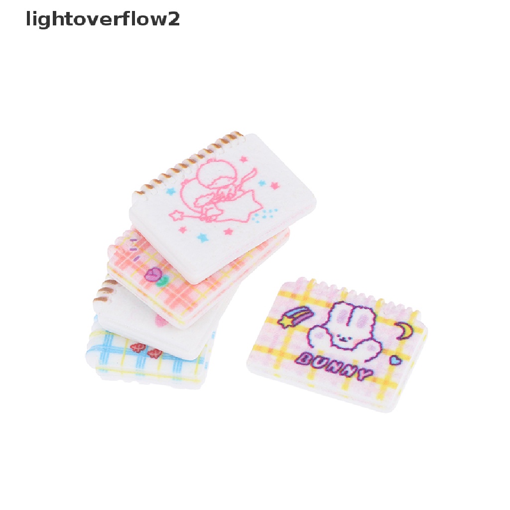 (lightoverflow2) 2pcs / Set Miniatur Notebook Skala 1: 12 Untuk Dekorasi Rumah Boneka (ID)