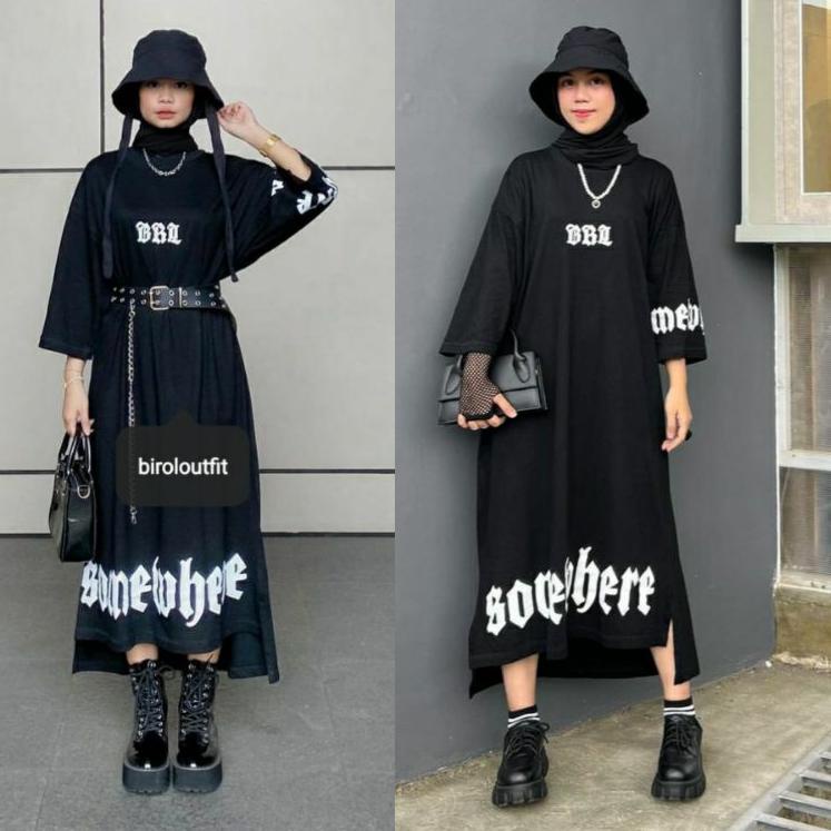 Menarik NARUMI DRESS SHIRT OVERSIZE/long dres/dres kaos/dres oversize