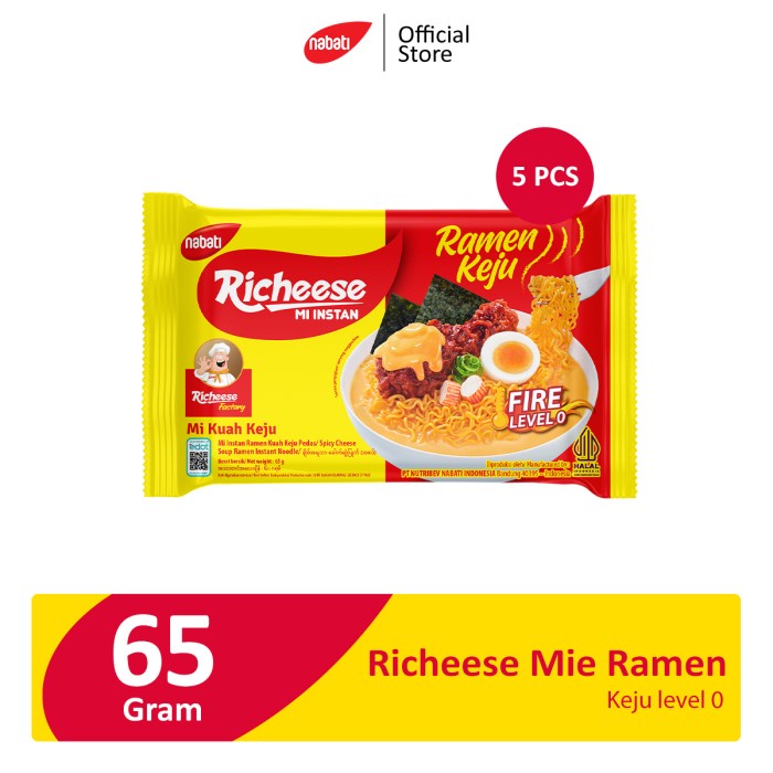 

SALE Richeese Mie Ramen Keju 65g - 5 Pcs