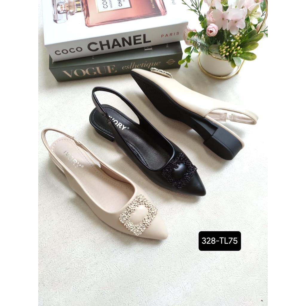 IVORY Sepatu Wanita Tali Belakang Tinggi 2 cm 328-TL75