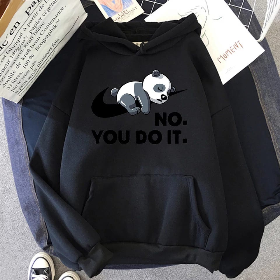 Hoodie Panda No You Do It Wanita Oversize Tebal Hoodie Jumper Wanita Oversize Polos Hoodie Zipper Wanita Oversize Murah Hoodie Resleting Wanita Oversize Korean Style Hodie Wanita Tebal Ori Korea Oversize Jumbo Sweater Oversize Wanita Korean Style