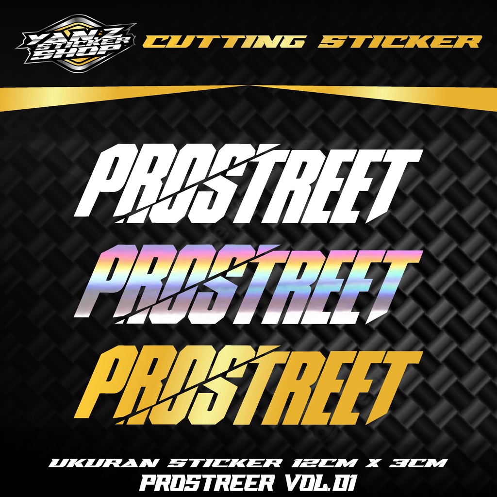 Yanz Sticker - Sticker Prostreet Stiker Motor Mobil Laptop Original Schotlite Timbul Hologram Gold C