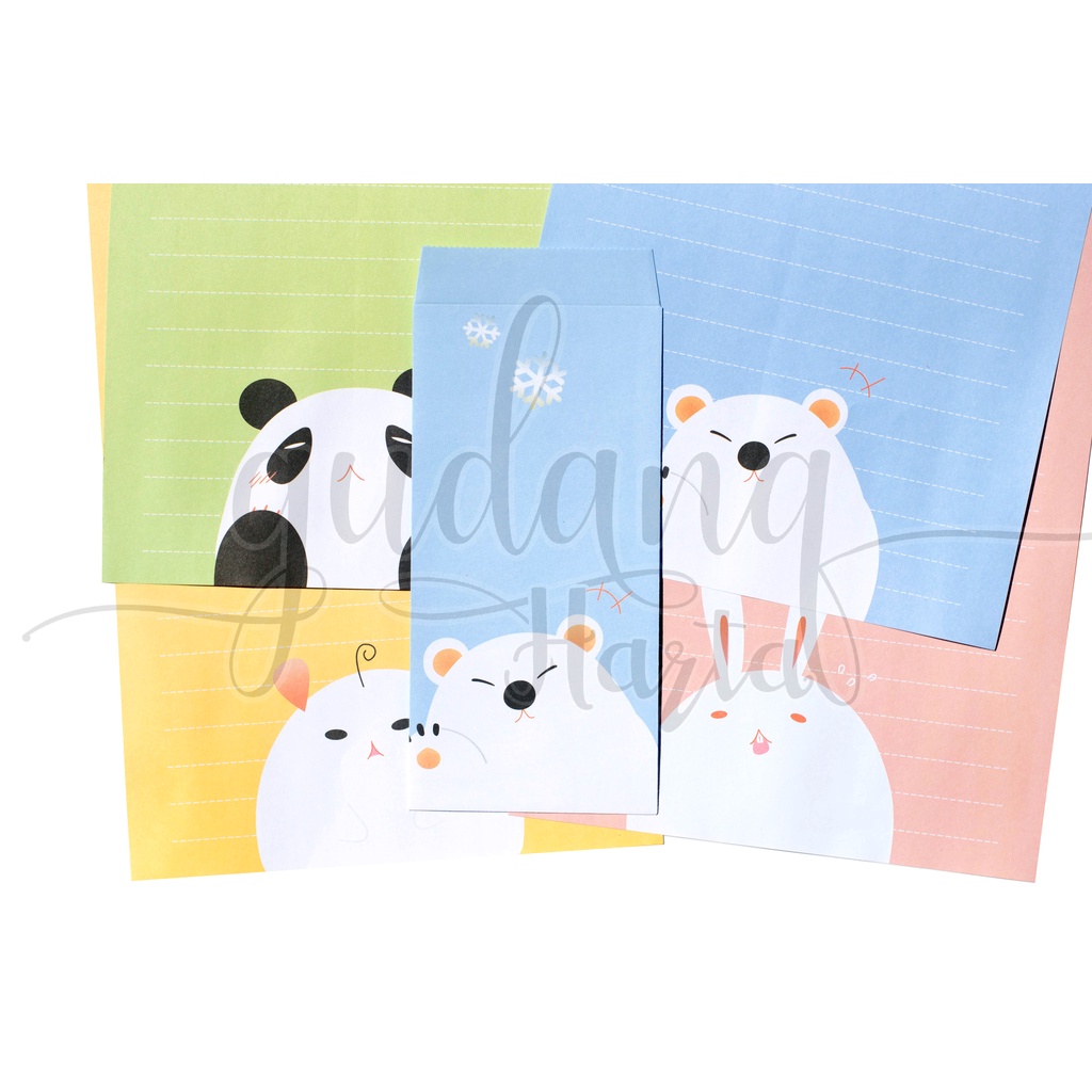 Kertas Surat Dan Amplop Motif Panda Letter Paper Motif Hewan Simple GH 305609