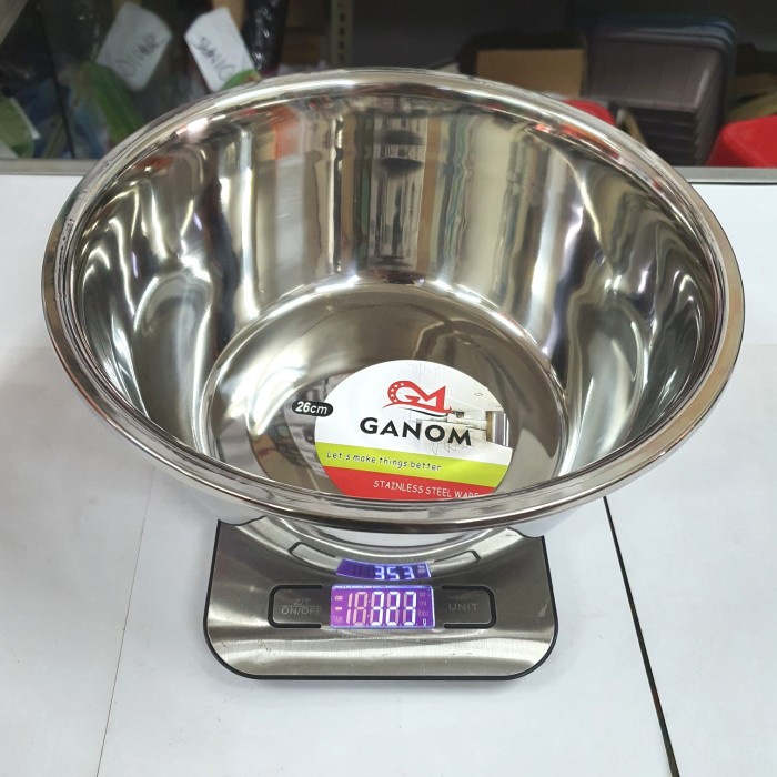 Baskom Ganom Stainless Steel 26cm Mangkok Korea Bowl Ware Cake