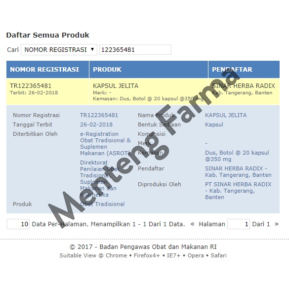 Mei Li An Chang Wan (Kapsul Jelita)